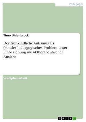 Seller image for Der frhkindliche Autismus als (sonder-)pdagogisches Problem unter Einbeziehung musiktherapeutischer Anstze for sale by AHA-BUCH GmbH