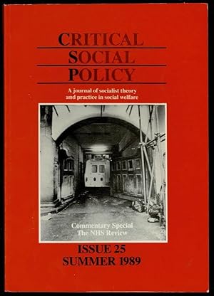 Bild des Verkufers fr Critical Social Policy Issue 25 Summer 1989 zum Verkauf von Lazy Letters Books