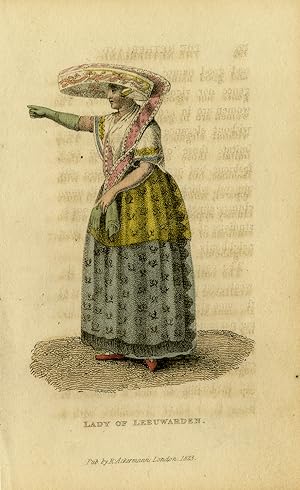 4 Antique Prints-COSTUMES-CAPTAIN-LEEUWARDEN-HINDELOPEN-FRIESLAND-Anonymous-1823