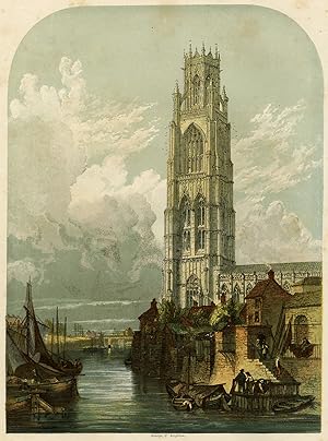 Antique Print-TOPOGRAPHY-BOSTO-LINCOLNSHIREN-GREAT BRITAIN-Read-Leighton-c. 1858