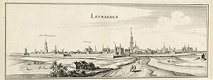 Antique Print-TOPOGRAPHY-VIEW-WINDMILL-LEEUWARDEN-NETHERLANDS-Merian-ca. 1654