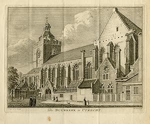 Antique Print-TOPOGRAPHY-BUURKERK-CHURCH-UTRECHT-NETHERLANDS-Beijer-Spilman-1749