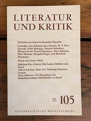 Literatur und Kritik Heft 105 (Juni 1976) - Österreichische Monatsschrift - Inhalt: Literatur aus...