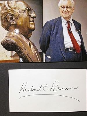 Bild des Verkufers fr Autograph Herbert C. Brown Nobelpreis fr Chemie 1979 // Autogramm Autograph signiert signed signee zum Verkauf von Antiquariat im Kaiserviertel | Wimbauer Buchversand