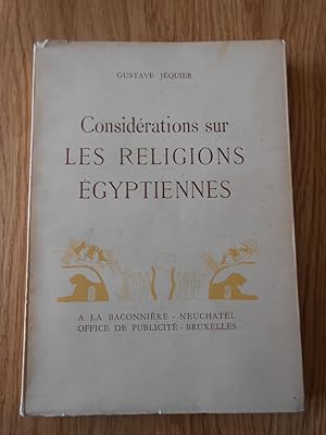 Imagen del vendedor de Considrations sur les religions gyptiennes a la venta por D'un livre  l'autre