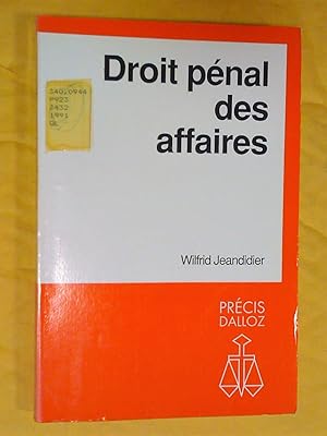 Image du vendeur pour Droit pnal des affaires mis en vente par Claudine Bouvier