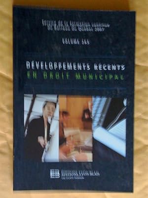 Image du vendeur pour Dveloppements rcents en droit municipal (2007), volume 265 mis en vente par Claudine Bouvier