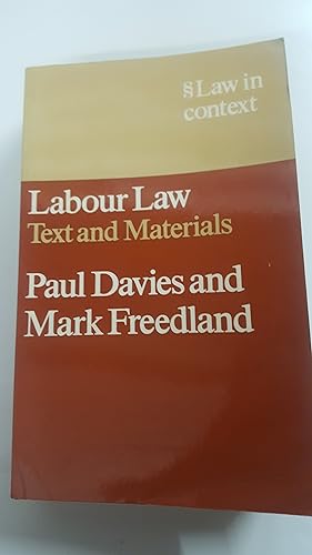 Seller image for Labour Law: Text and Materials (Law in Context S.) for sale by Cambridge Rare Books