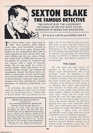 Seller image for Sexton Blake The Famous Detective : The Exploits of The Legendary Fictional Detective. This is an original article separated from an issue of The Book & Magazine Collector publication, 1985. for sale by Cosmo Books