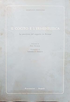 Image du vendeur pour Il cogito e l'ermeneutica mis en vente par librisaggi