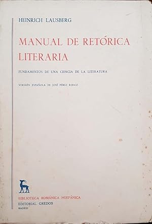 Seller image for Manual de retorica literaria. (Vol 1) for sale by librisaggi