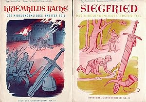 Bild des Verkufers fr Hillgers Deutsche Jugendbcherei - Heft 052/053: Siegfried - Des Nibelungenliedes erster und zweiter Teil; Nach der St. Galler Handschrift wiedergegeben von Ernst Weber - Die farbigen Umschlagbilder zeichnete Arno Krause, Berlin - Deutsche Jugendbcherei - Nr. 52 und Nr. 53 - (Hillgers Deutsche Bcherei) zum Verkauf von Walter Gottfried