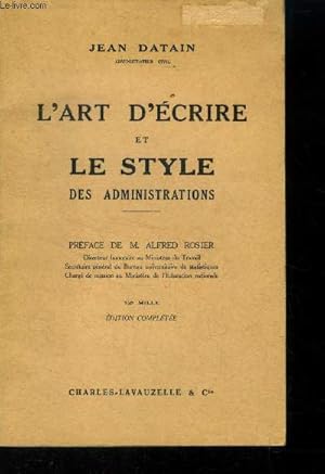 Seller image for l'art d'crire et le style des administrations for sale by Le-Livre