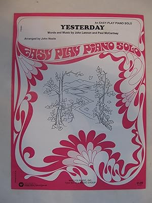 Seller image for Yesterday (easy play piano solo) for sale by Leilani's Books