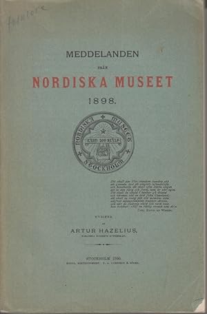 Seller image for Meddelanden fran Nordiska Museet 1898. for sale by Allguer Online Antiquariat