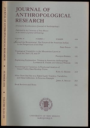 Image du vendeur pour Beyond the Bicentennial: The Future of the American Indian in the Perspective of the Pst in Journal of Anthropological Research Volume 34, Number 2 mis en vente par The Book Collector, Inc. ABAA, ILAB