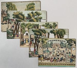 Promenade de Longchamp (vues d'optique, concertina-style peepshow, 5 separated panels)