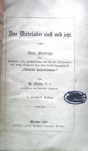 Bild des Verkufers fr Das Mittelalter einst und jetzt. Zwei Vortrge. zum Verkauf von books4less (Versandantiquariat Petra Gros GmbH & Co. KG)