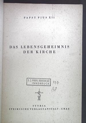 Bild des Verkufers fr Das Lebensgeheimnis der Kirche. zum Verkauf von books4less (Versandantiquariat Petra Gros GmbH & Co. KG)