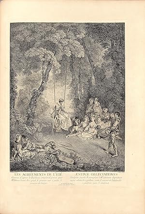 Image du vendeur pour L'?uvre d'Antoine Watteau, Peintre du Roy. En son Acadmie Roale de Peinture et Sculpture Grav d'aprs ses tableaux & Desseins originaux tirez du Cabinet du Roy & des plus curieux de l'Europe. Par les Soins de M. de Julienne. mis en vente par Librairie Camille Sourget