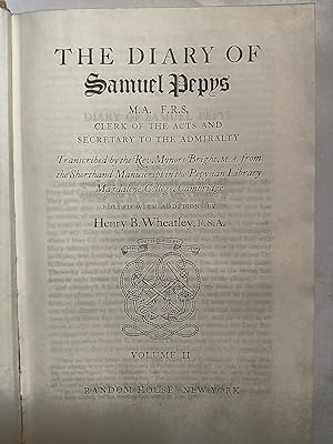 Bild des Verkufers fr The Diary Of Samuel Pepys VOLUME II For the Years 1665 - 69 zum Verkauf von Early Republic Books