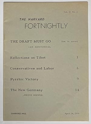 The Harvard Fortnightly. Vol. 2 no. 2 (April 24, 1959)