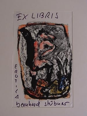 Imagen del vendedor de Erotisches Exlibris - Ex Libris Erotica fr Bernhard Stbner. Motiv: Rattenmenschartiger Akt. Originalithographie a la venta por Antiquariat Weber