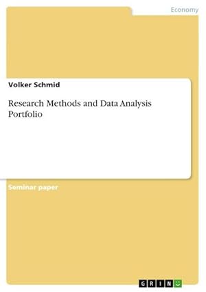 Bild des Verkufers fr Research Methods and Data Analysis Portfolio zum Verkauf von AHA-BUCH GmbH