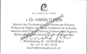 Immagine del venditore per Original Autograph Harald Rein /// Bischof der Christkatholischen Kirche der Schweiz venduto da Antiquariat im Kaiserviertel | Wimbauer Buchversand