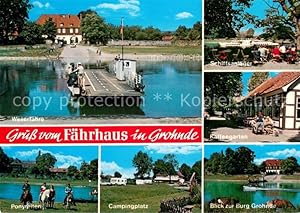 Postkarte Carte Postale 73723824 Grohnde Gasthaus Pension Grohnder Faehrhaus Faehre Schiffsanlege...