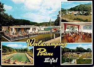 Postkarte Carte Postale 73724407 Pruem Eifel Waldcamping Pruem Panorama Restaurant Schwimmbad Min...