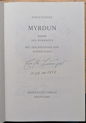 Myrdun. Briefe aus Norwegen. Mit Zeichnungen von Alfred Kubin. Auf Titelblatt SIGNIERT u. datiert...