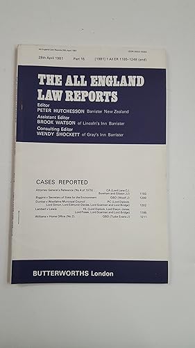 Immagine del venditore per The All England Law Reports 28 April 1981 Part 16. venduto da Cambridge Rare Books