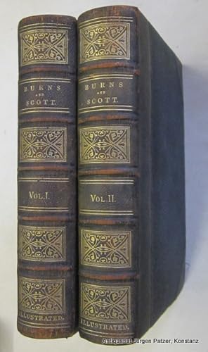 Bild des Verkufers fr The Complete Works of Robert Burns, including his correspondence: and the Poetical Works of Sir Walter Scott. 2 Bnde. Glasgow u. London, William Collins, Sons, & Company, ca. 1870. Mit gest. Titel, 2 gest. Portrts und 21 Stahlstichtafeln. 12 S., 2 Bl., LXXVIII, 402 S.; 495 S. Halblederbnde d. Zt. mit reicher Rckenvergoldung u. Vollgoldschnitt; berieben, Bnde u. Gelenke etw. beschabt. zum Verkauf von Jrgen Patzer