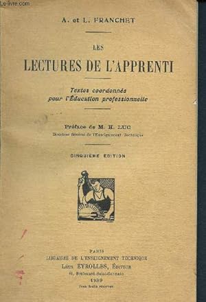Seller image for Les lecture de l'apprenti - Textes coordonns pour l'ducation professionnelle - 5me dition - le livret du mtier for sale by Le-Livre