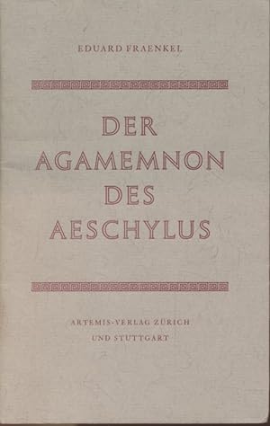 Immagine del venditore per Der Agamemnon des Aeschylus : Ein Vortrag. venduto da Fundus-Online GbR Borkert Schwarz Zerfa