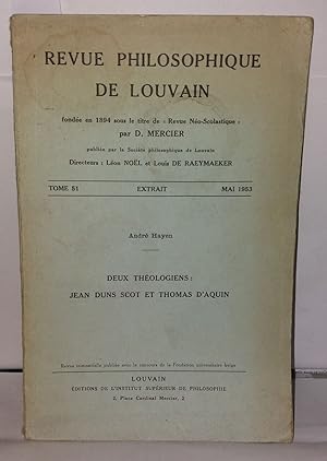 Seller image for Deux Thologiens : Jean Duns Scot et Thomas D'Aquin for sale by Librairie Albert-Etienne