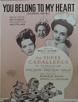 Imagen del vendedor de The Three Caballeros Sheet Music 1944 Walt Disney a la venta por AcornBooksNH