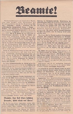 Bild des Verkufers fr Beamte! (Original-Flugblatt zu den Reichstagswahlen im Juli 1932). zum Verkauf von Antiquariat Schwarz & Grmling GbR
