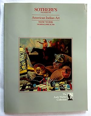 The ANDY WARHOL COLLECTION, Vol IV. American Indian Art. 28 April 1988. Sotheby's New York Auctio...