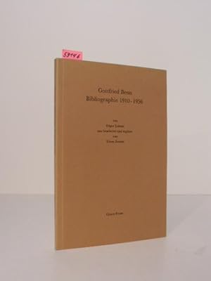 Bild des Verkufers fr Gottfried Benn. Bibliographie 1910 - 1956. Neu bearbeitet und ergnzt von Timm Zenner. zum Verkauf von Kunstantiquariat Rolf Brehmer