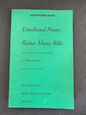 Bild des Verkufers fr Uncollected Poems Rainer Maria Rilke Bilingual Edition zum Verkauf von The Groaning Board