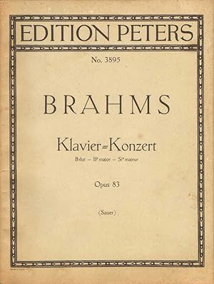 Bild des Verkufers fr Konzert fr Klavier und Orchester [Klavier-Konzert B-dur / B major / Si majeur] Opus [Op.] 83 mit Begleitung eines zweiten Klaviers, hrsg. v. Emil von Sauer. zum Verkauf von Buch von den Driesch