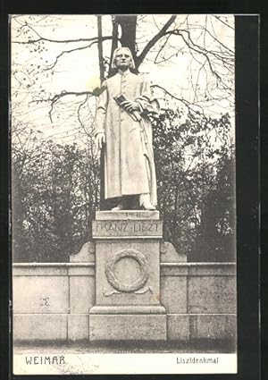 Bild des Verkufers fr Ansichtskarte Weimar, Das Franz Liszt Denkmal zum Verkauf von Bartko-Reher
