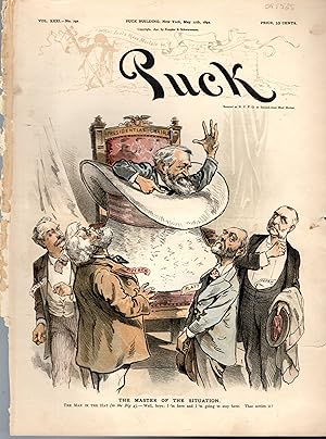 Imagen del vendedor de ChromoLithograph: "The Master of the Situation". from Puck Magazine, My 18, 1892 a la venta por Dorley House Books, Inc.
