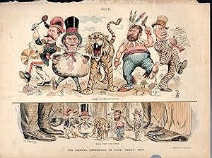 Seller image for Lithograph PRINT: "The Painful Experience of Four Great Men". from Puck Magazine, October, 1892 for sale by Dorley House Books, Inc.