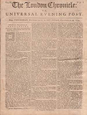 The London Chronicle: Or Universal Evening Post. From Thursday, December 27, to Saturday, Decembe...