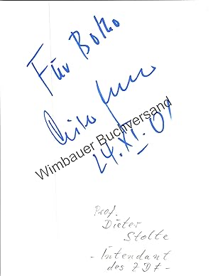Bild des Verkufers fr Original Autogramm Dieter Stolte ZDF Intendant /// Autograph signiert signed signee zum Verkauf von Antiquariat im Kaiserviertel | Wimbauer Buchversand