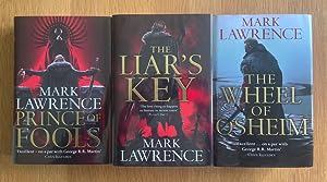 Immagine del venditore per Prince of Fools, Liar's Key, Wheel of Osheim (Red Queen's War, Book Trilogy) Book one is Signed, Books 2,3 are Signed and Numbered and stamped. Fine UK 1st print hardcovers venduto da UKBookworm