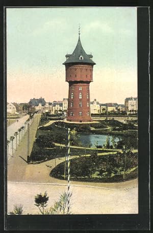 Ansichtskarte Cuxhaven, Bahnhofstrasse und Wasserturm